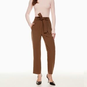 Wilfred Front Tie Pants in Cognac Brown